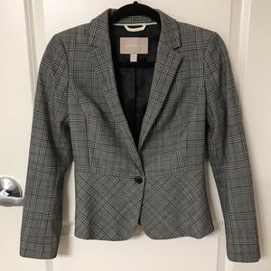 Banana Republic plaid peplum blazer jacket 2P